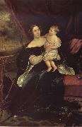 Karl Briullov, Portrait of Olga davydova with Her Daughter Natalia